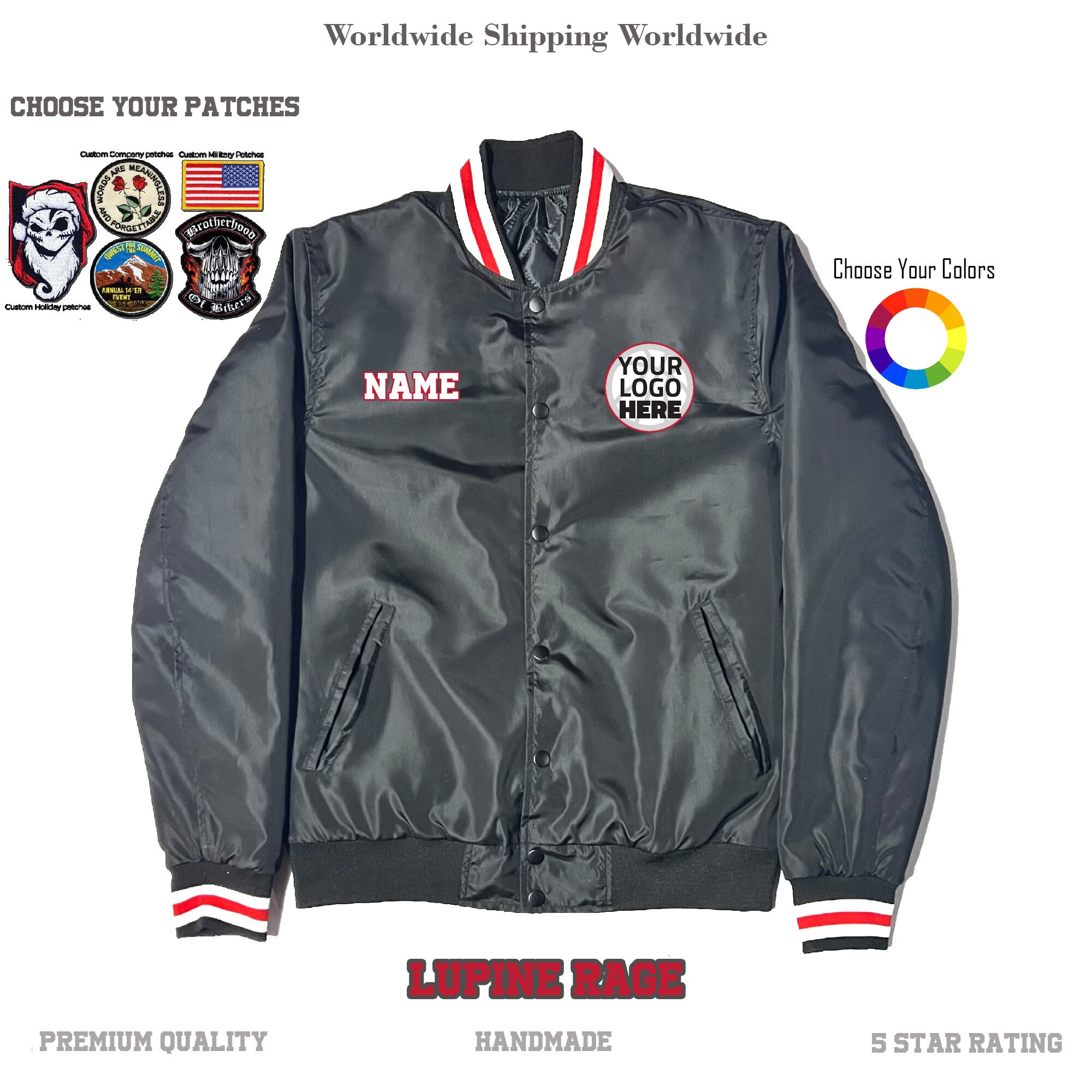santaku】4way satin military jacket