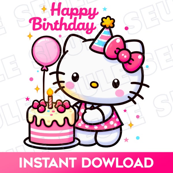 Kawaii Kitty birthday png, kawaii kitty happy birthday, kawaii kitty clipart png, kawaii kitty birthday girl, kawaii kitty printable png