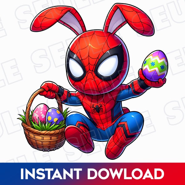 Spiderman easter, Spidey Easter basket, Easter Eggs PNG, Happy Easter PNG, Spiderman easter, Super hero easter, Super hero peeps easter png