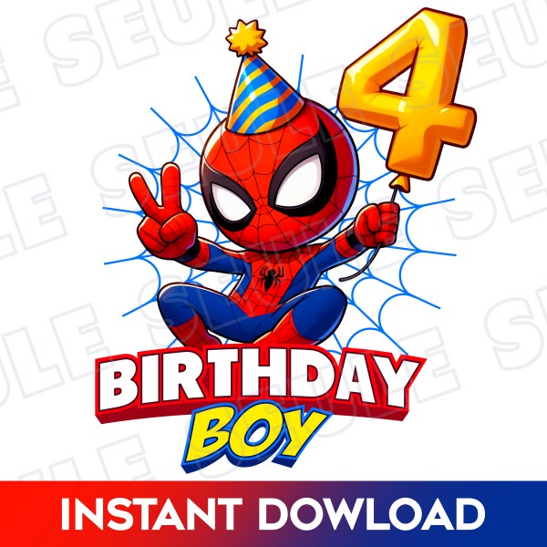 Spidey e i suoi fantastici amici png 4° compleanno, Supereroe PNG, festeggiato di Spiderman, design della maglietta del festeggiato, cappello da festa di Spidey png