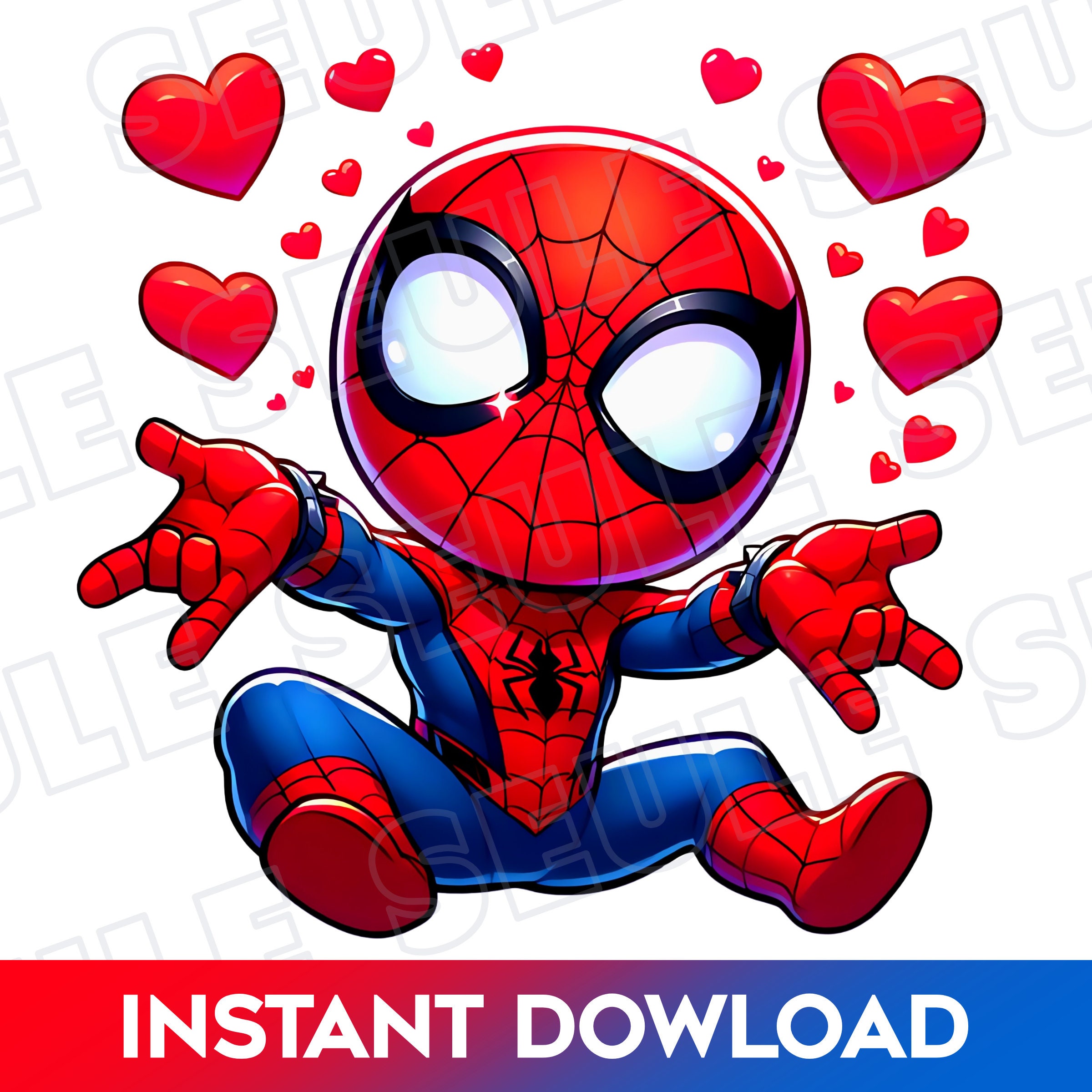 Buy Spidey Love Png, Spider Hero Valentines, Valentines Clipart, Super