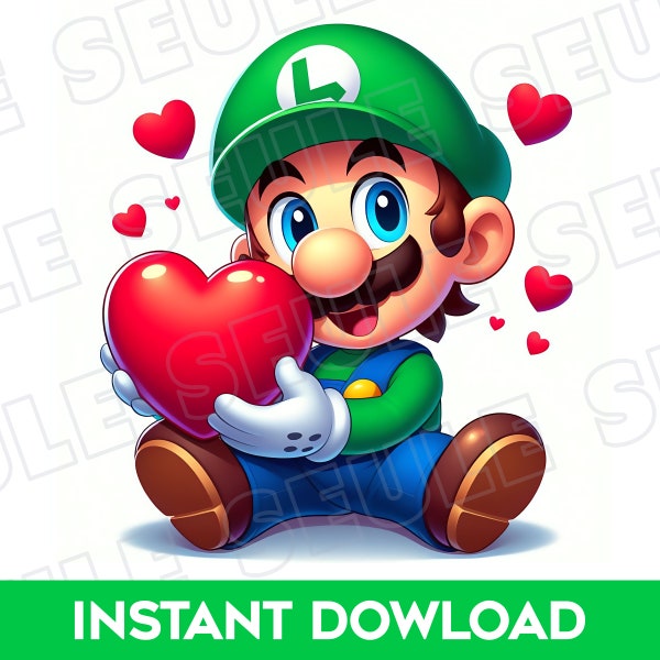 Luigi valentines Super Mario Love PNG Super Cartoon Love PNG, Be My Valentine Png, Happy Valentines Super Mario Valentines SVG luigi mario