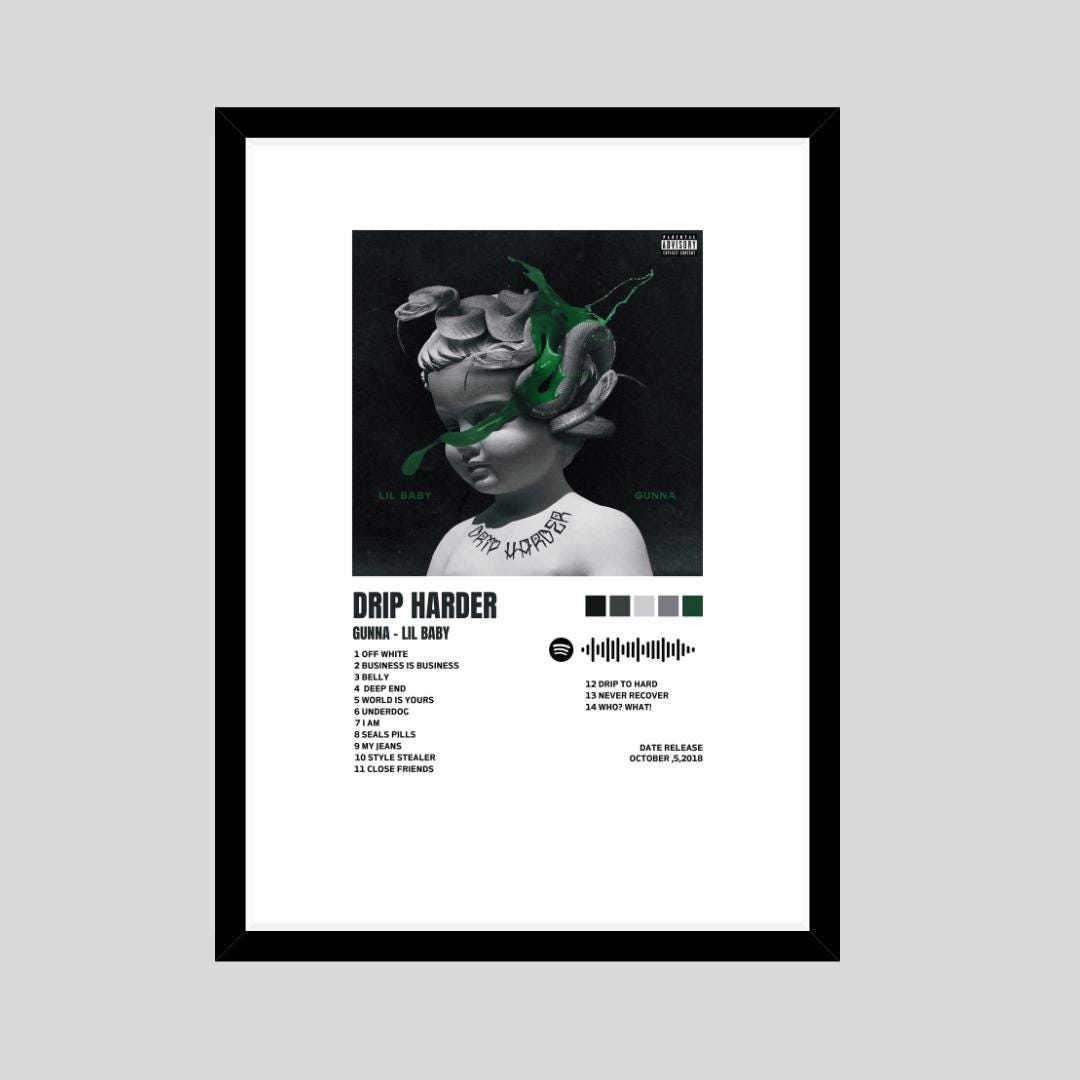 Poster Drip Harder Gunna-lil Baby Canvas Spotify - Etsy