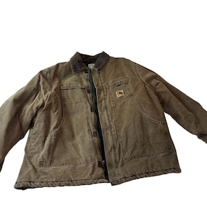 manteau de corvée vintage Carhartt C26 CHT marron XXL USA fait couette doublé Y2K des années 90