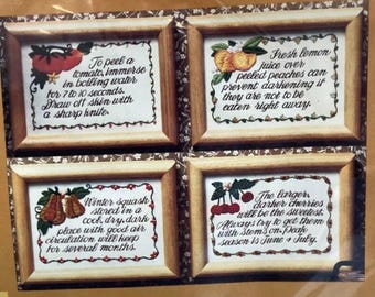 New 1981 Vintage Creative Circle Stitchery Kit 220 Fruit And Vegetable 4-5”x7”