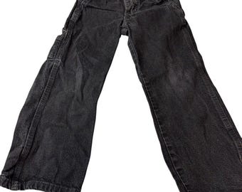 Wrangler Faded Black Jeans Boys Girls Size 6 Slim Adjustable Waist