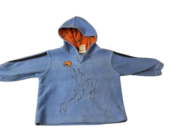 18M Vintage Athletic Works Blue Basketball Fleece Sweatshirt Embroidered