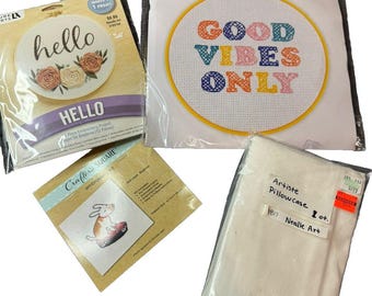 New Embroidery Kit & Cross Stitch Kit Lot Needle Art Good Vibes Only