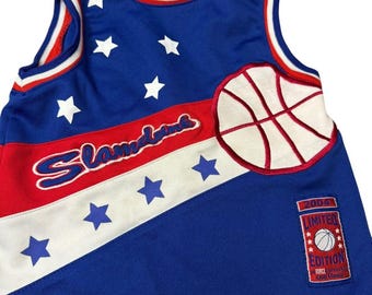 Vintage 24M Athletic Works Patriotic USA Basketball Jersey Slamdunk 2004 Y2K