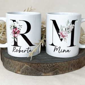 Tasse mit Buchstaben, Tasse mit Namen, Tasse personalisiert mit Namen , Keramik Tasse, Geschenk, Kaffeetasse, Muttertag Bild 1