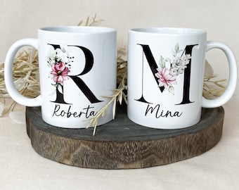 Tasse mit Buchstaben, Tasse mit Namen, Tasse personalisiert mit Namen , Keramik Tasse, Geschenk, Kaffeetasse,