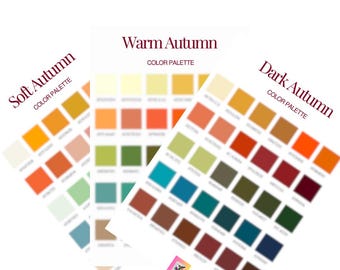 Seasonal Color Analysis - Autumn Color Palettes - Soft, Warm and Dark Autumn color palettes with Hex Codes