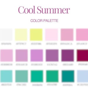 Seasonal Color Analysis - Cool Summer Color Palette with Hex Codes