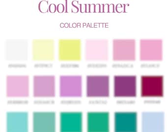Seasonal Color Analysis - Cool Summer Color Palette with Hex Codes