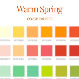 Seasonal Color Analysis - Warm Spring Color Palette with Hex Codes
