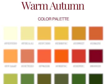 Seasonal Color Analysis - Warm Autumn Color Palette with Hex Codes