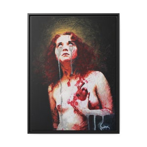Sacrifice Original Artwork Print on Matte Canvas, Black Frame, Wall Decor, Contemporary Art