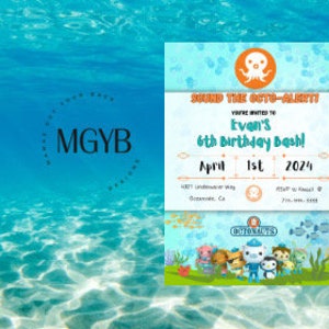 Convite de aniversário Octonauts, convite subaquático, convite de aniversário, convite de menino, modelo editável