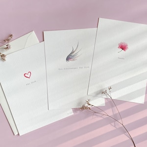 Aquarell Grußkarten Set | Schutzengel Karte, Danke Karte & Für Dich | Minimalistische Karten | Karten Set DIN A6 + Umschläge