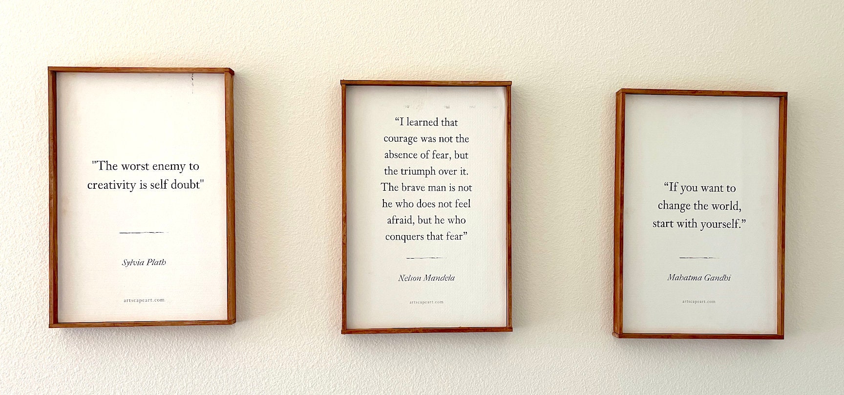 Sylvia Plath Inspirational Framed Wall Art Quote Art Framed in Rustic Farmhouse Frame. Handmade