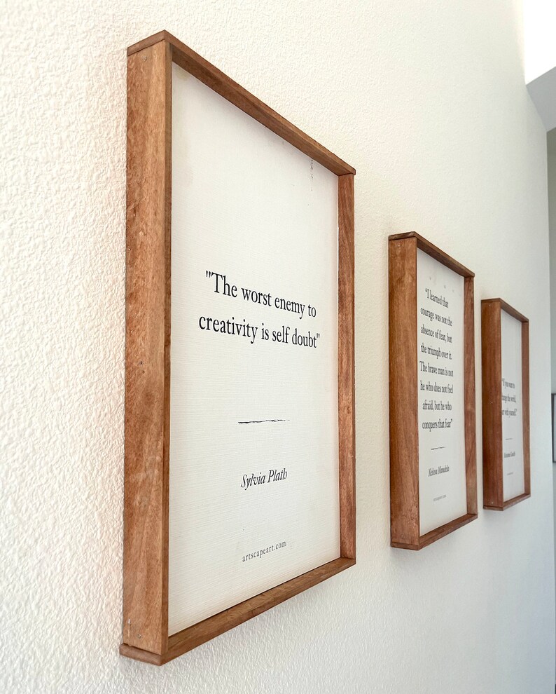 Rumi Inspirational Quote Framed Wall Art Rustic Farmhouse Wooden Frame. Framed Art Rumi Quote