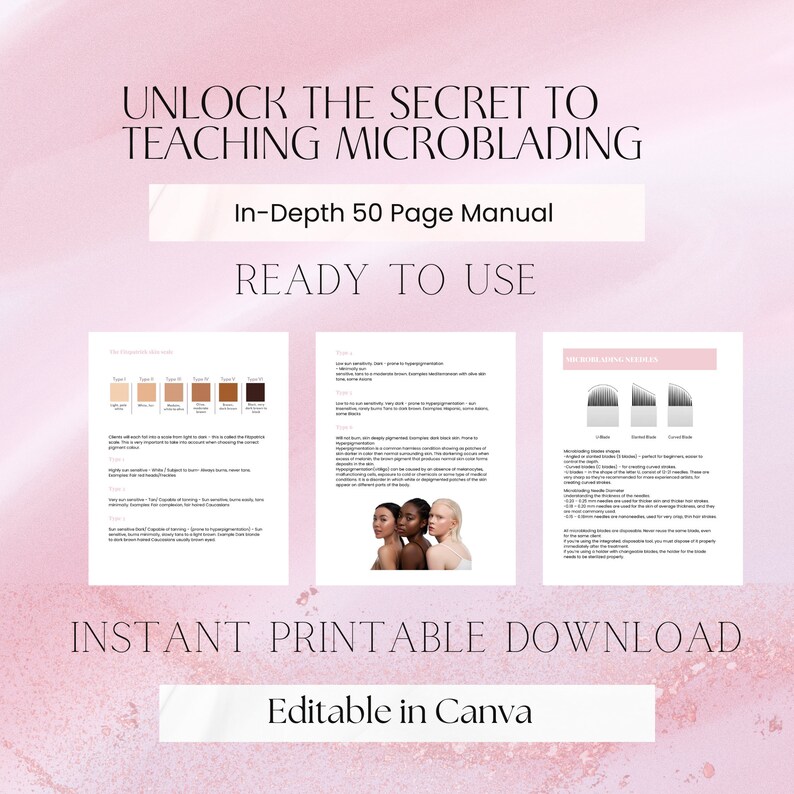 Microblading Eyebrows Training Manual | Editable Training Manual for ...