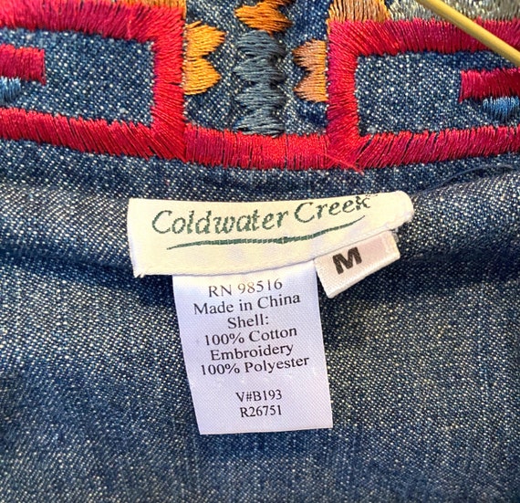 Coldwater Creek Denim Jacket, Embroidered, Brocad… - image 4