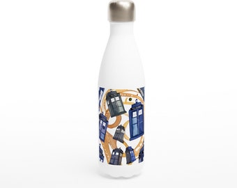 DOCTOR WHO 2 (White 17oz Stainless Steel Water Bottle)