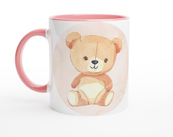 TEDDY 1 (Taza de cerámica blanca de 11 oz con interior de color)