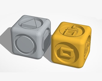 Coruscant Shift Sabacc Dice - Number Die & Suit Die - 3d models