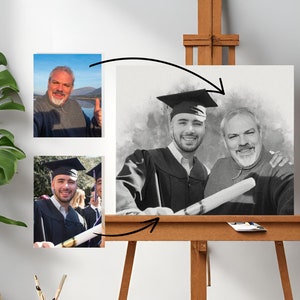 Add Loved One to Photo, Fast Delivery, Loss of Father-Mother, Family Portrait From Photos, Combine Photos, Memorial Gift for Dad Mom, Gift