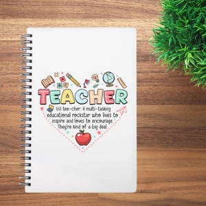 Personalised Teacher Notebook – 60 Page Lined | Custom Teacher Gift | End of Year Gift | Thank You Gift for Teacher | Teacher Stationery