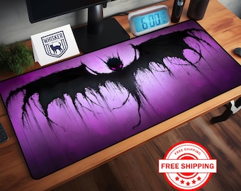Inked Dragon Mousepad - Purple & Black Dragon Desk Mat, Fantasy Gaming Mousepad, Extended Desk Pad, Oversized Mouse Mat, Dragon Desk Art