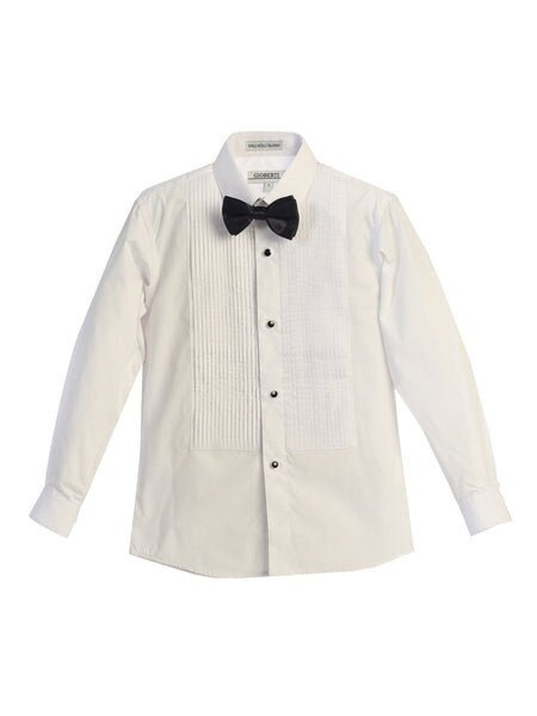 wingtip tuxedo shirt with bow tie
