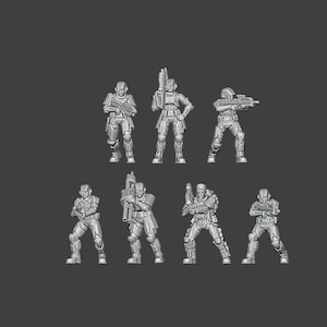 Escouade de marines de l'UNSC - Échelle de garde - Modèles de jeu de guerre 28 mm et (échelle de +32 mm en option)