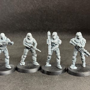 Halo Reach Spartan Set 2 - 32mm Scale - Miniature Set 4x Models - Flash Scale