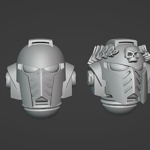 Space Knights - Greek Style  - Custom Helmets - SciFi Miniature Tabletop - Wargaming