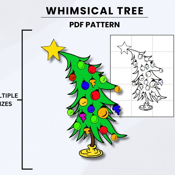 Whoville Tree Display | Woodworking Pattern | Cardboard Cutout | Yard Sign | Trace Cut Pattern | Printable Pattern Grnch