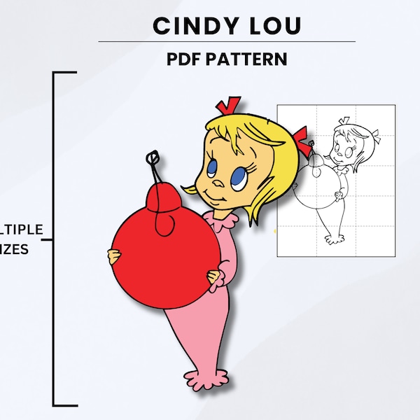 Cindy Lou Wood Cutout Template | Outdoor Christmas Display | Printable Cutout | PDF Character Pattern | Lifesize Stencil