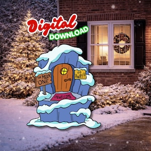 Grnch Lair-Weihnachtsausschnitt-Muster: Outdoor-Weihnachtskarte, Lair-SVG-Datei, You're a Mean One Yard-Display, DIY Outdoor-Weihnachtsdeko