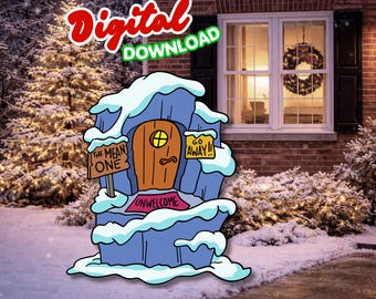 Grnch Lair Christmas Cutout Pattern: Outdoor Christmas Display, Lair SVG file, You're a Mean One Yard Display, DIY Outdoor Christmas
