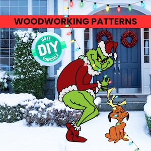 Motif de menuiserie pour présentoir de jardin de Noël Grnch (téléchargement numérique)