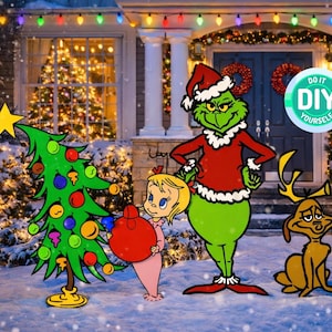 Motif de menuiserie pour présentoir de jardin de Noël Grnch (téléchargement numérique)