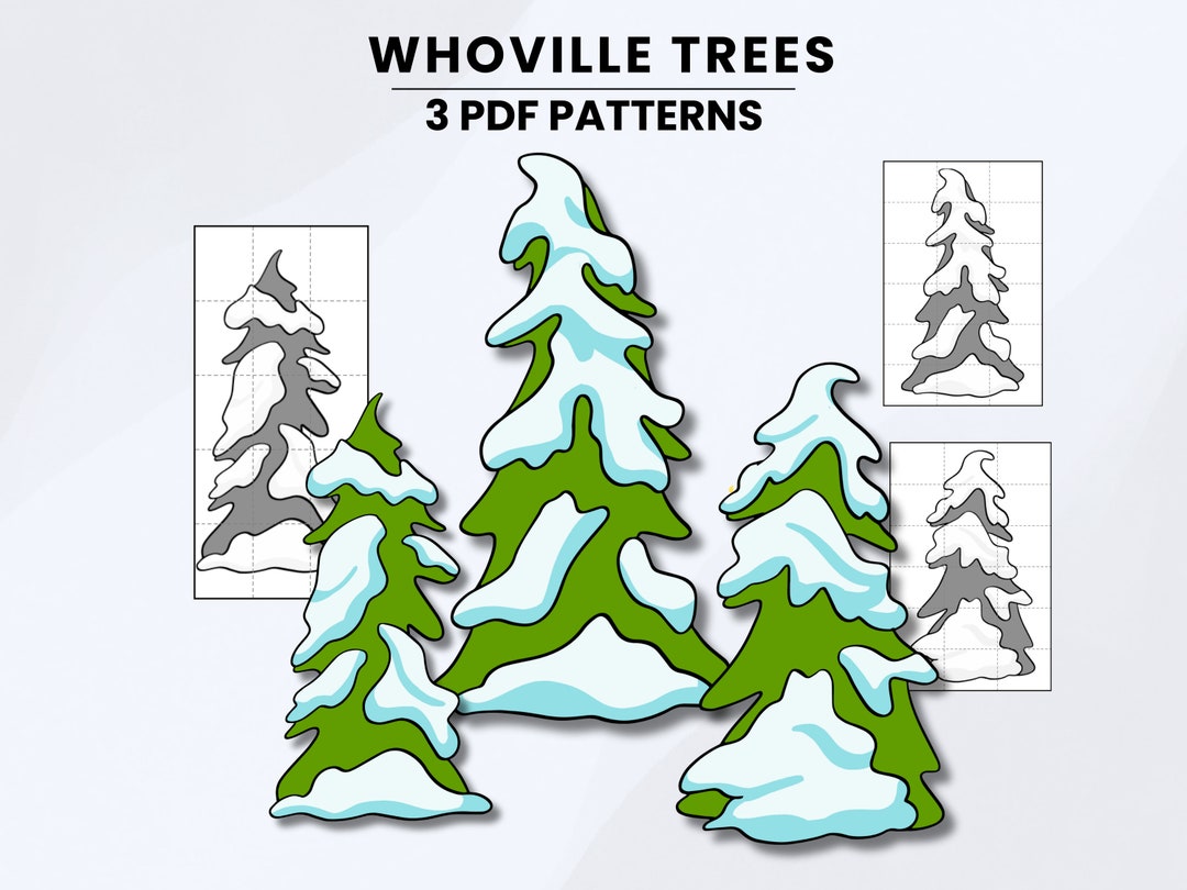 Whoville Tree Wood Cutout Template Outdoor Christmas Display Printable