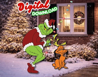 Grnch Max Christmas Cutout, Yard Display Woodworking Pattern, Christmas Yard Sign, Outdoor Christmas Decor, DIY Christmas Display