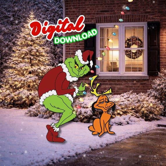 Grnch Max Christmas Cutout, Yard Display Woodworking Pattern, Christmas Yard Sign, Outdoor Christmas Decor, DIY Christmas Display
