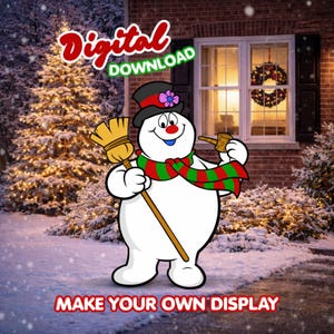 Frosty Snowman Cutout Pattern| Christmas Yard Sign, Yard Art Cutout, DIY Outdoor Christmas Decor, Holiday Yard Display