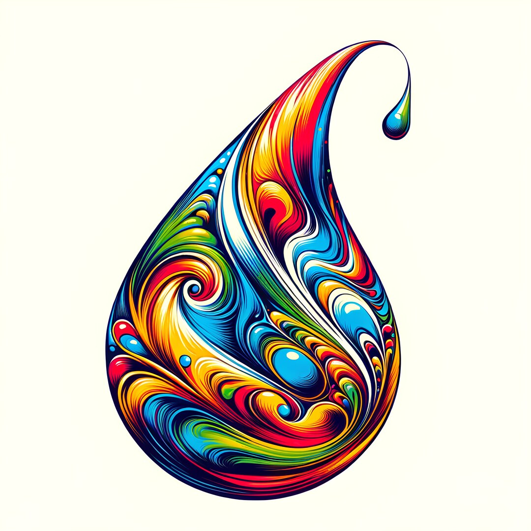 Vibrant Raindrop Design - Etsy