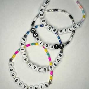 Motivational Magic Collection Beaded Bracelets - Mind over Miles - Faith over Fear - Don’t Quit (Do It) - You Got This - Inspiration