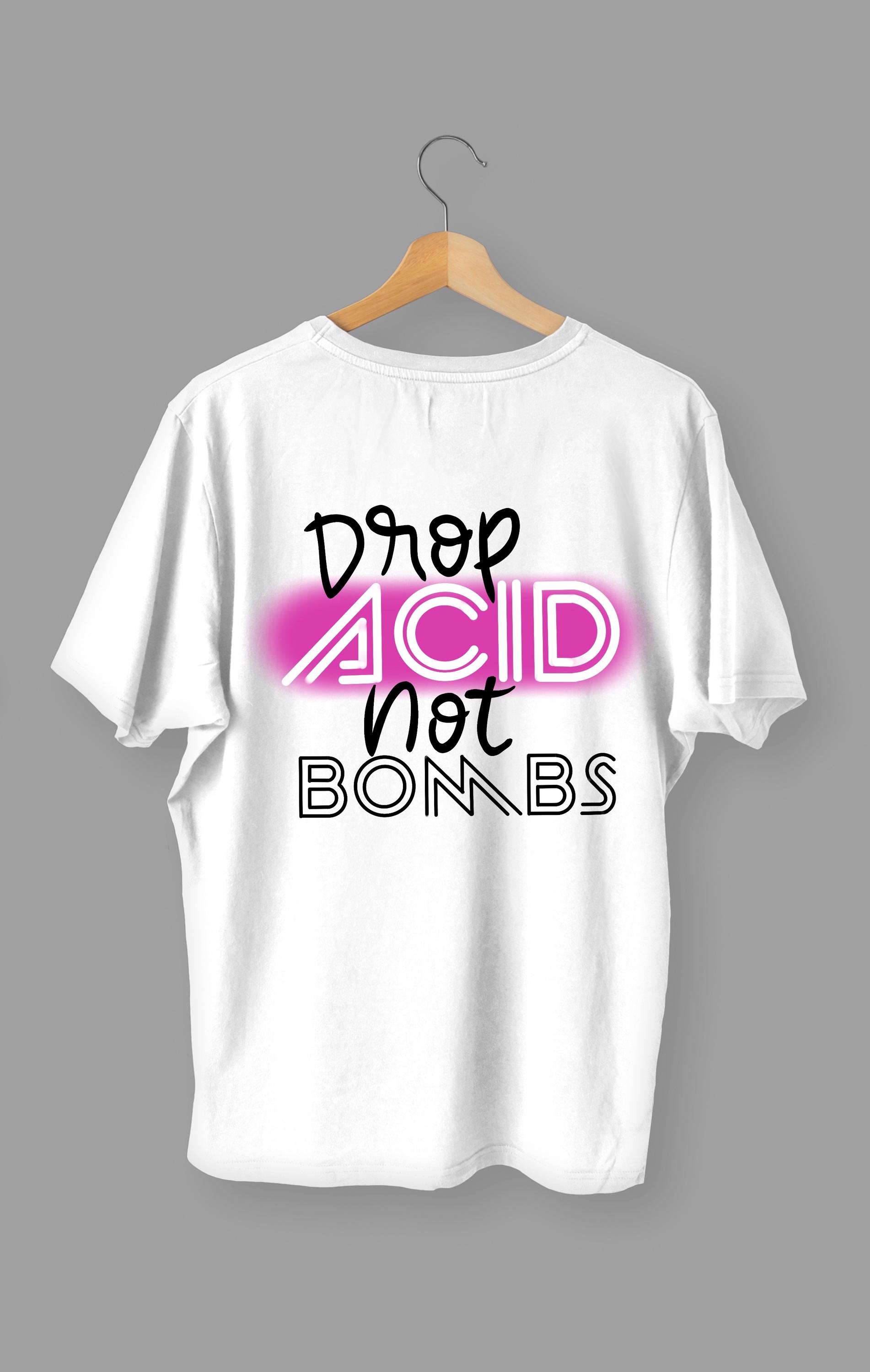 Drop Acid Not Bombs Hippie Style Lips And Tongue Graphic Crew - Foto 8
